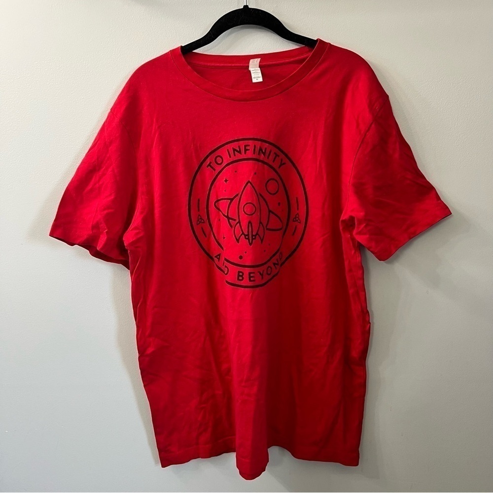 Red To Infinity And Beyond Crew Neck Short Sleeve Tee Extra Large Toy Story